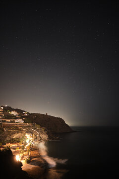 Long exposure night shot in Almunecar, Spain