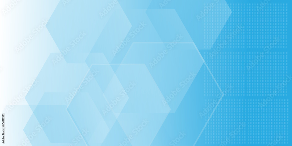 Poster Vector hexagons pattern. Geometric abstract background with simple hexagonal elements. Medical, technology or science design