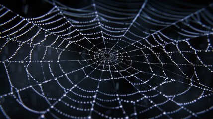 A Dew-laden Spider Web