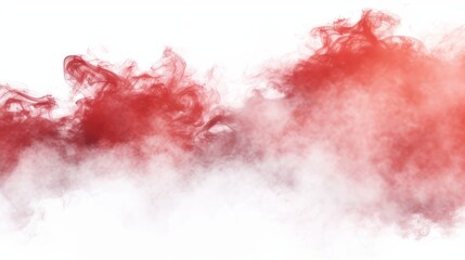 Red Fog, red splash or red smoke color. Abstract red dust explosion on white background.