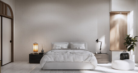 Bedroom minimal Modern wall and granite tiles floor.