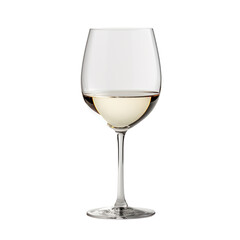 Elegant white wine glass isolated on transparent background