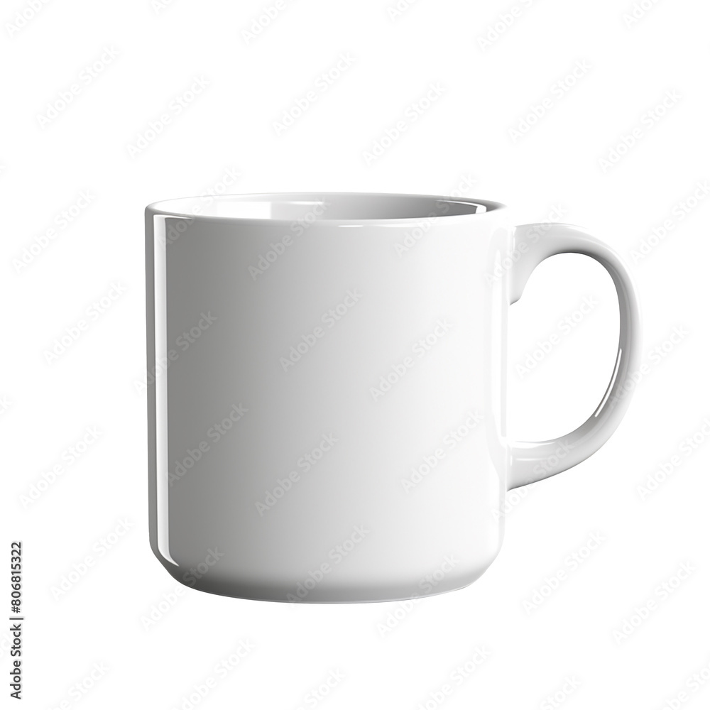 Wall mural empty blank white coffee cup isolated on transparent background