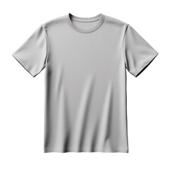 Empty blank gray men's T-shirt isolated on transparent background