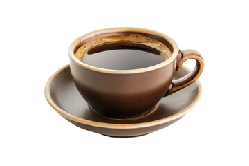 brown cup of coffee isolated on white or transparent png