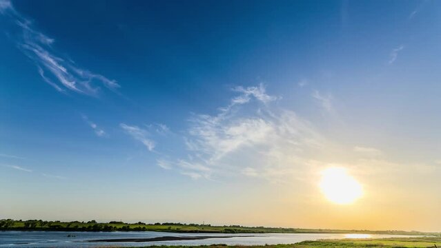 日没のタイムラプス