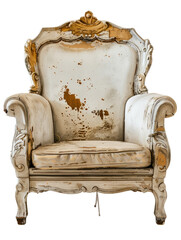 old historical white chair isolated