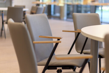 
chairs and a table in the conference room