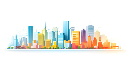 Fototapeta premium Digital cityscape flat design illustration abstract graphic poster web page PPT background