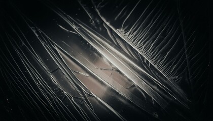 pattern of scratches and dirt in gray on a black background. A textured overlay image showcasing