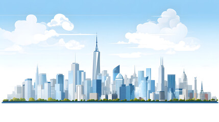 Fototapeta premium Digital cityscape flat design illustration abstract graphic poster web page PPT background