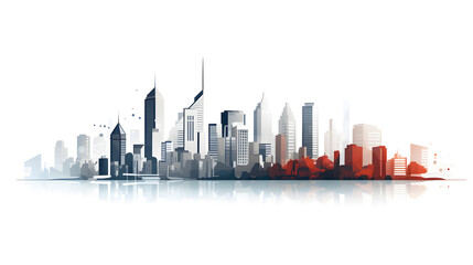 Fototapeta premium Digital cityscape flat design illustration abstract graphic poster web page PPT background