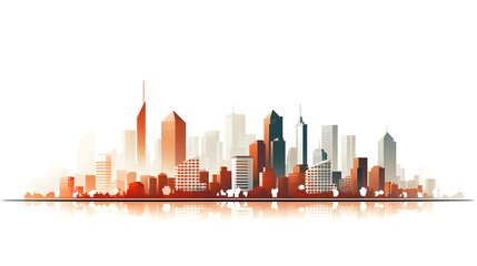 Obraz premium Digital cityscape flat design illustration abstract graphic poster web page PPT background