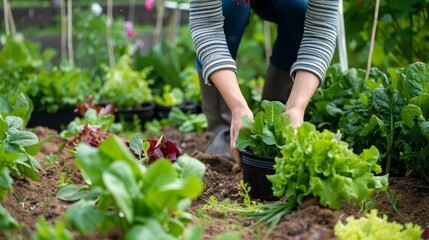 Fototapeta premium person planting a seedling