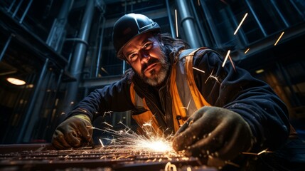 Welding at a construction site