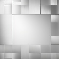 Silver color square pattern on banner with shadow abstract silver geometric background with copy space modern minimal concept empty blank 