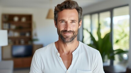 Portrait of a handsome middle-aged man smiling