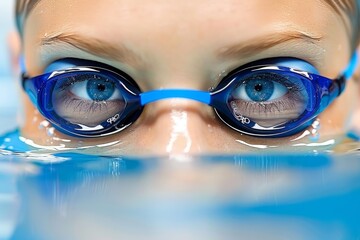 Intimate view  swimmer s serene underwater gaze epitomizes focus in olympic sport concept