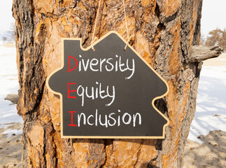 DEI diversity equity and inclusion symbol. Concept words DEI diversity equity inclusion on...