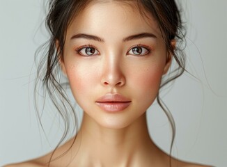 Portrait of a young Asian woman with flawless skin