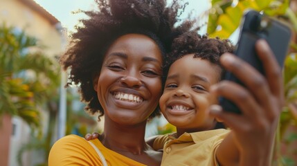 A Mother and Son's Joyful Selfie