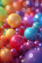 Spheres of various sizes and colors