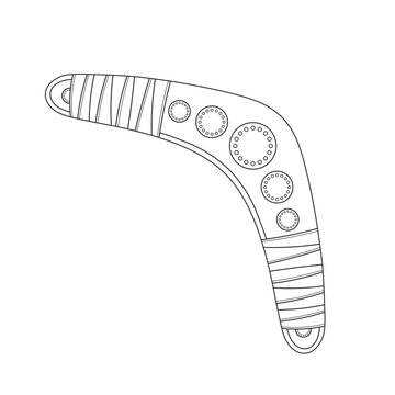 recommend clip art: Hand drawn kids drawing cartoon Vector illustration boomerang icon Isolated on White