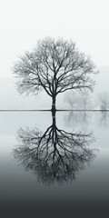 A Tree In Winter With Its Branches Reaching Towards The Sky