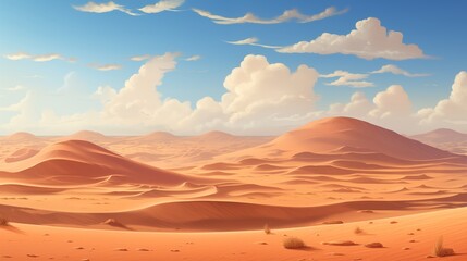 Naklejka premium A vast empty desert with rolling sand dunes