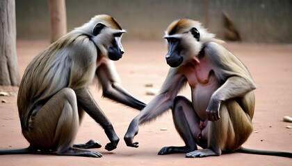 a-baboon-using-its-hands-to-manipulate-objects-sh- 3