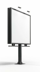 Black blank billboard on white background