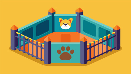 Whether youre at work running errands or just need a break this playpen gives pet owners peace of mind knowing their beloved pets are safe and. Vector illustration