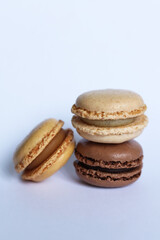 colorful Macaroons isolated on white background. 