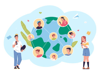 Worldwide connecting team. Social community collaboration, multinational world people staff work cooperation international employee