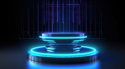 Neon Futurism: Illuminated Podium