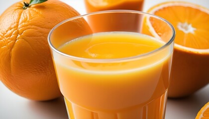 Closeup detail view of orange juice, Juicing progress concept.