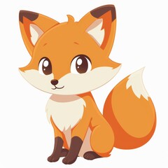 Fototapeta premium A cute little fox sits with a big smile on its face