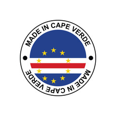 Made in Cape Verde Stamp in circle with flag Vector template on white background