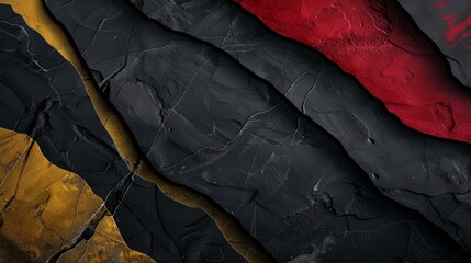 Close-up view of a textured surface with a striking combination of colors and patterns