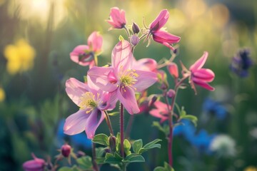 Obraz premium Flower-Lined Dirt Path. Beautiful simple AI generated image in 4K, unique.