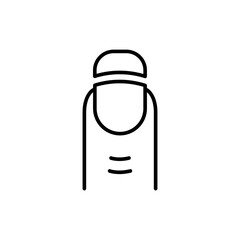 Nail cut outline icons, minimalist vector illustration ,simple transparent graphic element .Isolated on white background