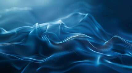 Obraz premium An abstract blue background with blurred waves and soft light. An abstract fluid shapes and elegant curves, modern minimalist design.