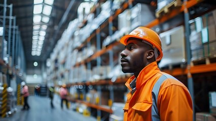 Dynamic warehouse workers during their shift. Concept Warehouse Environment, Efficient Operations, Task Prioritization, Team Communication, Equipment Handling