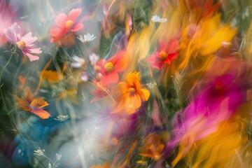 Obraz premium Blooming red poppy in a wheat field - Papaver rhoeas .. Beautiful simple AI generated image in 4K, unique.
