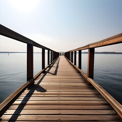  a wooden pier isolated on transparent background generative ai.