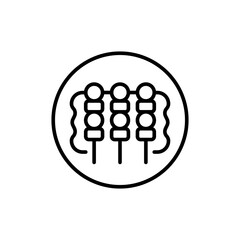 Satay outline icons, minimalist vector illustration ,simple transparent graphic element .Isolated on white background