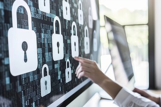 Use HTTPS and padlock security to protect business data and privacy on networks, integrating API and OAuth to safeguard against digital malware threats.