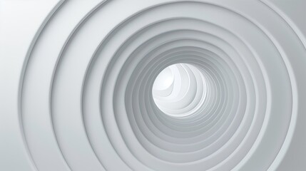 The white background with a 3D graphic of a big circle with smooth waves on center.