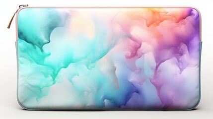 Laptop case adorned with colorful, abstract painting