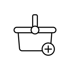 Add shopping outline icons, minimalist vector illustration ,simple transparent graphic element .Isolated on white background